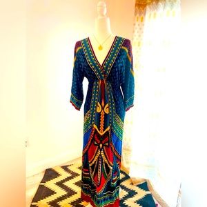 Flying Tomato SMALL multicolored African print/patterned maxi long sleeve